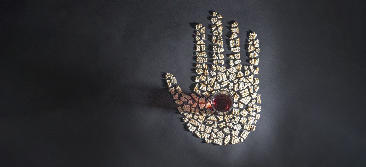 The hand of Christ made from communion elements.